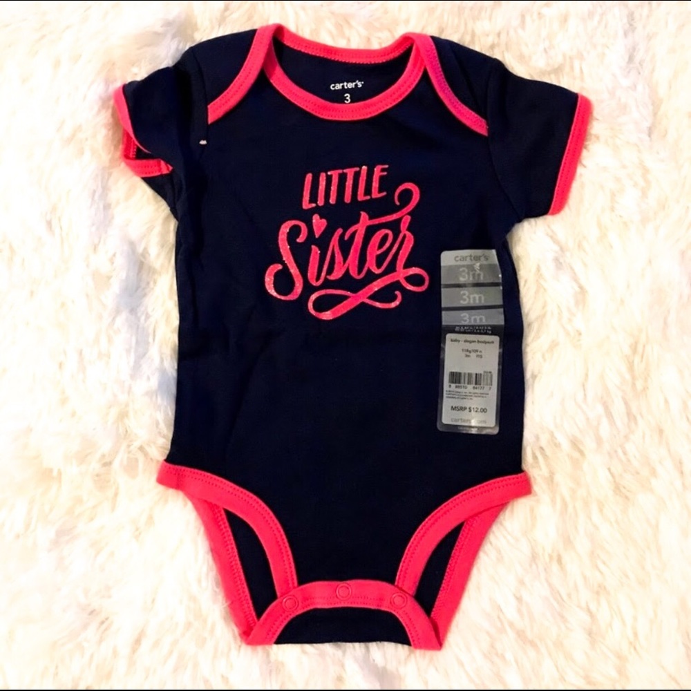 Carter’s - NEW Infant “Little Sister” Onesie (3M)